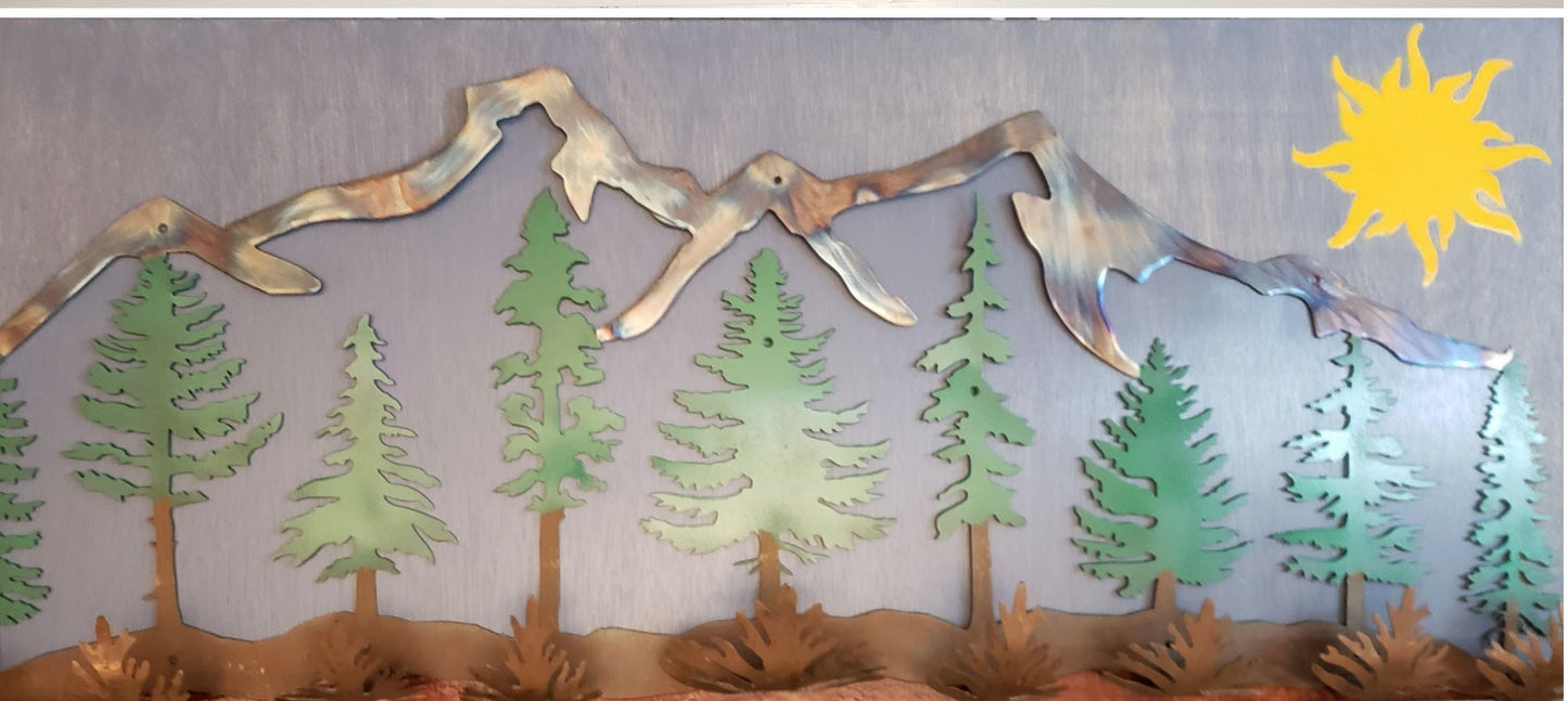Metal And Wood Pine Tree Coat Hanger