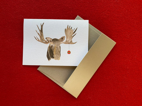 " Moose On Holiday " Boxed Set of 10 Cards