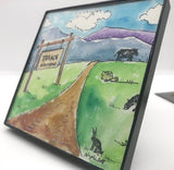" Ranch Wyoming "   Original Miniature Watercolor Painting
