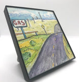 " Gas Stop "   Original Miniature Watercolor Painting