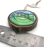 " Hill Side " Hand Painted Wooden Ornament