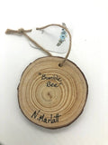 " Bumble Bee " Hand Painted Wooden Ornament Artist: Nancy Marlatt.  Hand signed by the artist  Title and Signature on the back