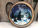 (Heart Snowman) Tree / Mountain Snowman With Heart Magnets