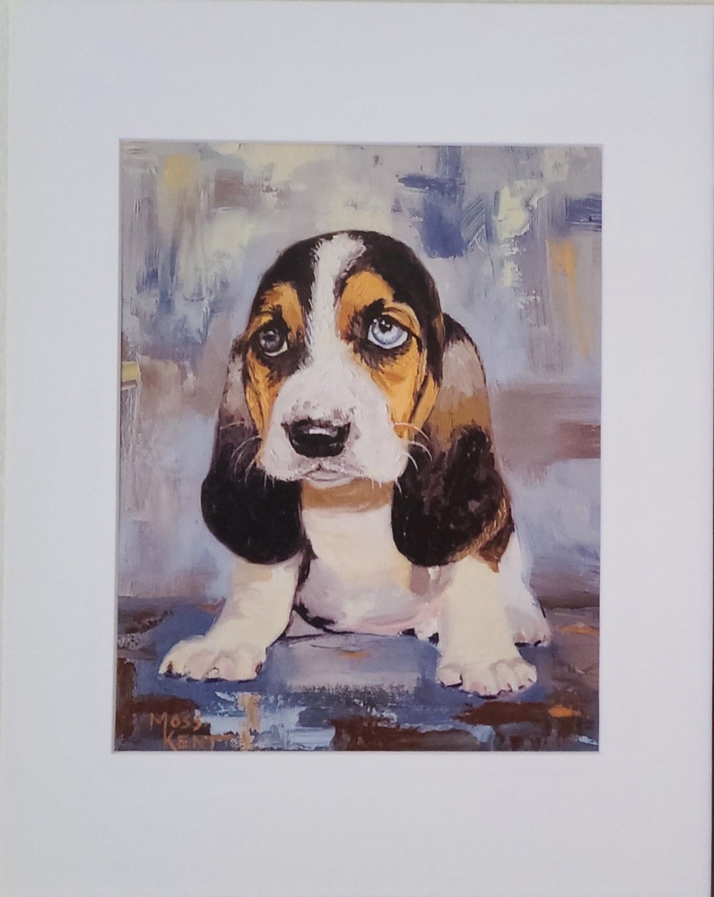 " Puppy Love " Bassett Hound Matted Print