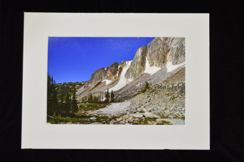 " The Wall " Snowy Range Mountain Matted Luster Print