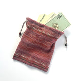 Handwoven Drawstring Circe Pouch Red
