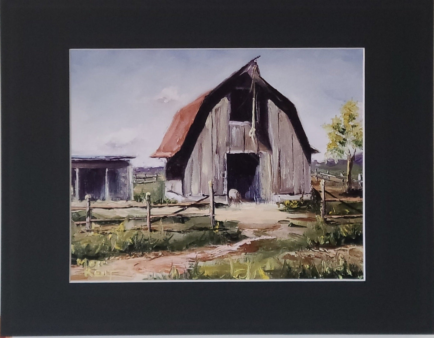 " Rustic Barn " Grey Barn Matted Print