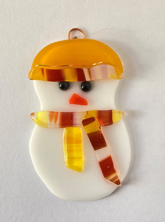 " Orange Glow " Fused Glass Ornaments