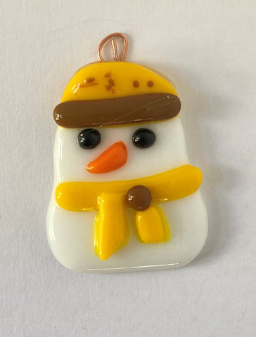 " Brown and Gold " Fused Glass Ornament