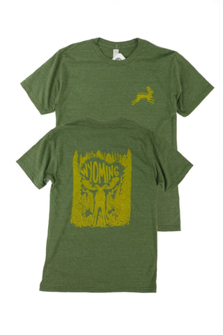 Wyoming Moose Forest Green Short Sleeve T-Shirt