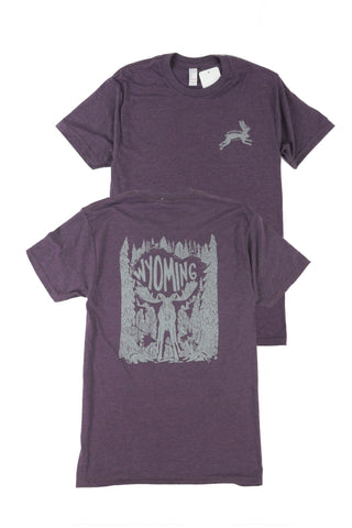 Wyoming Moose Plum Short Sleeve T-Shirt