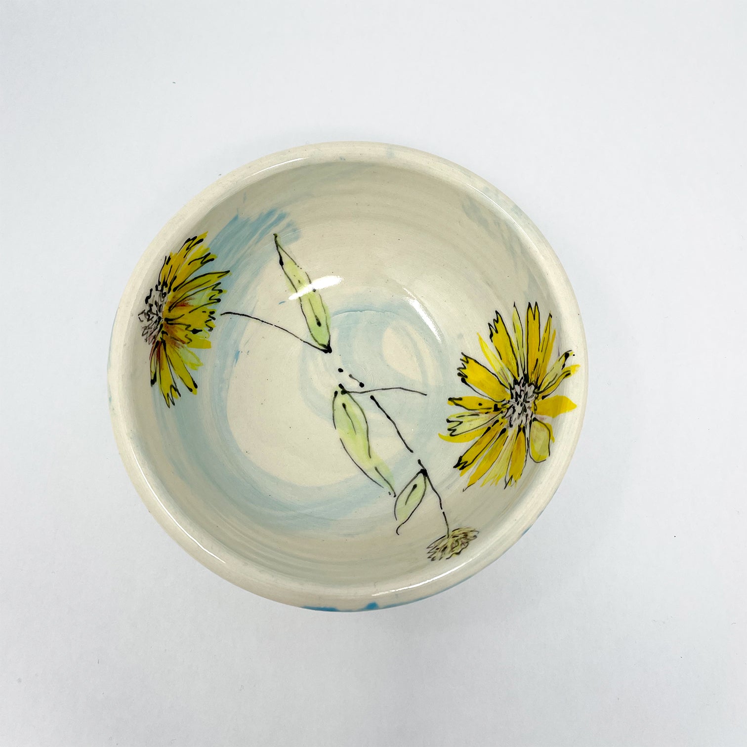Inside of the blanket flower bowl. because you are special. Hand thrown, handpainted porcelain ceramic bowl