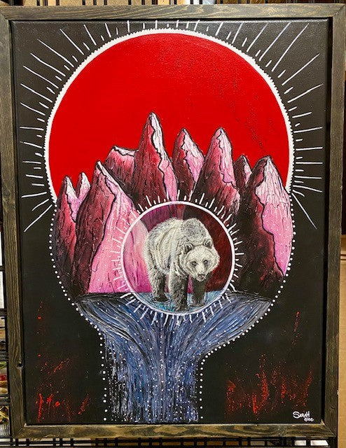 Wyoming Sun Fire Grizzly Original Painting