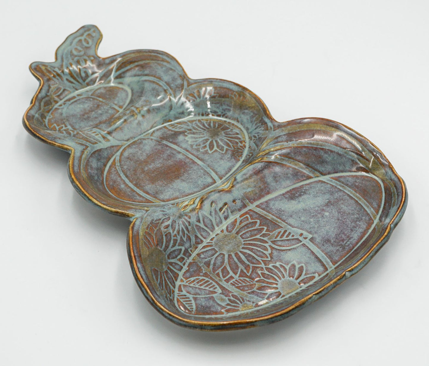 Sectional Pumpkin Ceramic Platter