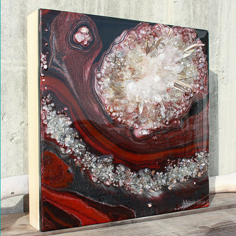 " Crimson Cluster " Resin Wall Art