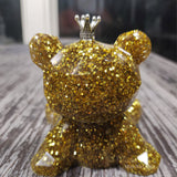 " Gold and Glitter Prince " Resin Bear Paper Weight