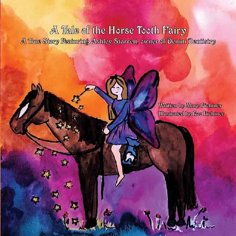 " A Tale Of The Horse Tooth Fairy " Children's Book Book #14 from the Rusty the Ranch Horse series Author : Mary Fichtner with Illustrations by Roz Fichtner  Children's book  9" Wide x 9" Tall  Hardcover book