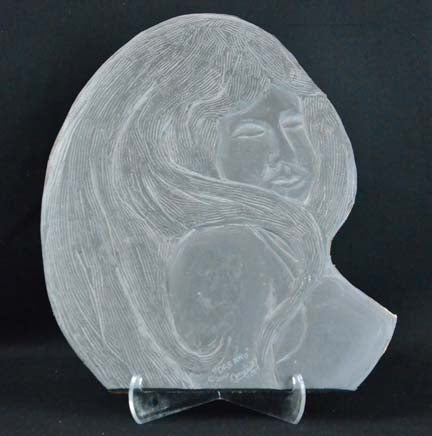 " Dreams " Woman Carved In Slate Sculpture