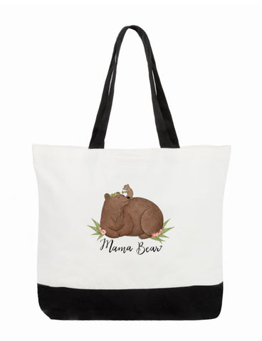 Mama Bear And One Cub Canvas Bag