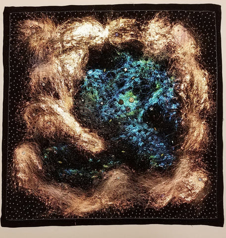 Fiber Art Wall Hanging " Star Dark "