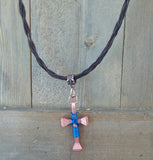 Copper Cross Horsehair Necklace