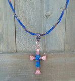 Copper Cross Horsehair Necklace