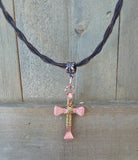 Copper Cross Horsehair Necklace