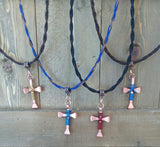 Copper Cross Horsehair Necklace
