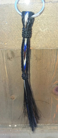 Braided Horsehair Long Wide Keychain