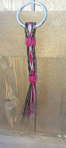 Braided Horsehair Long Wide Keychain