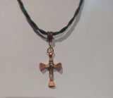 Copper Cross Horsehair Necklace