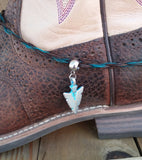 Hand Braided Horsehair Boot Bracelet Arrowhead and Feathers