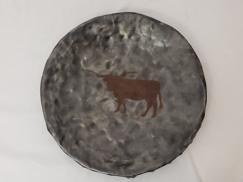Metal Bowl With Bull Silhouette