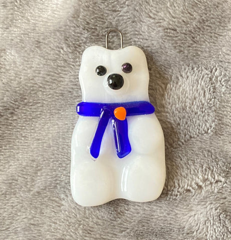 Polar Bear Fused Glass Ornament