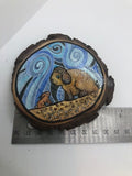 " Hello Friend " Hand Painted Wooden Magnet