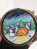 " Let's Be Friends " Hand Painted Wooden Magnet