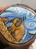 " Hello Friend " Hand Painted Wooden Magnet