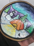 " Let's Be Friends " Hand Painted Wooden Magnet